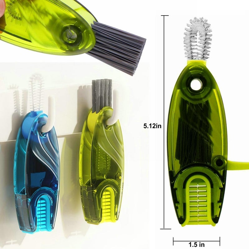 CraftinAround 4 in 1 Cup Lid Cleaning Brush Set Multifunctional Bottle Brush Cleaner Tiny Bottle Cup Lid Brush Straw Cleaner Tools Mini Silicone Bottle Cup-Holder Cleaner with Hook Remover 1pc Blue - Image 5